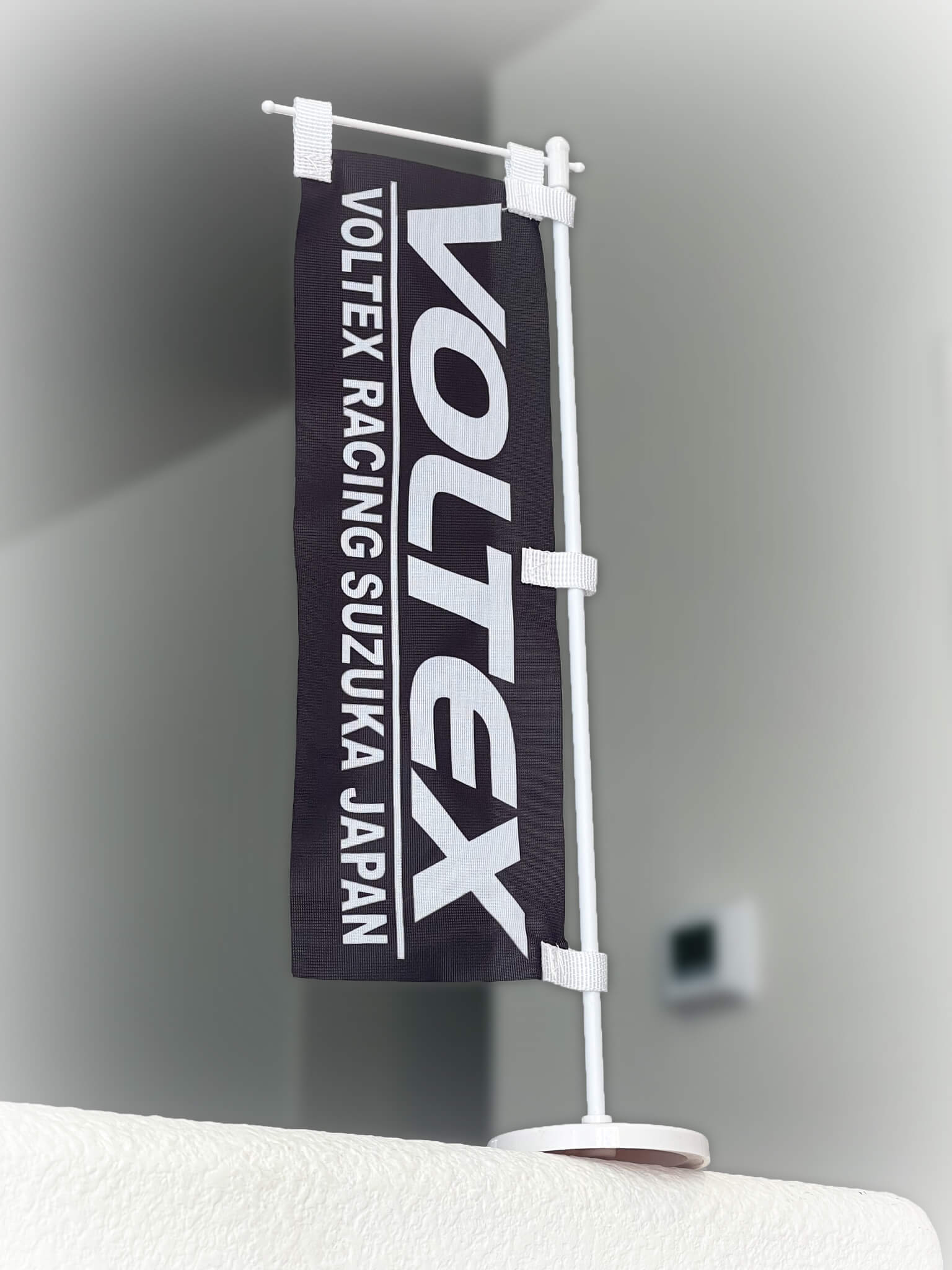 voltex branded logo mini nobori flag with stand