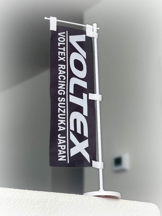 voltex branded logo mini nobori flag with stand